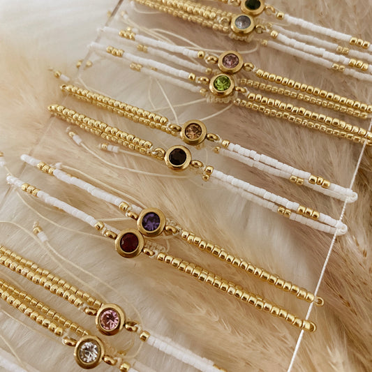 Birthstone miyuki bracelet