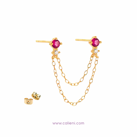 Double piercing with chain