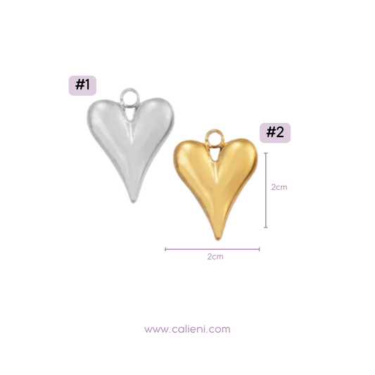 Corazón alargado (gold & silver)