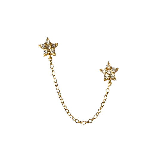 Stars Earrings with chain