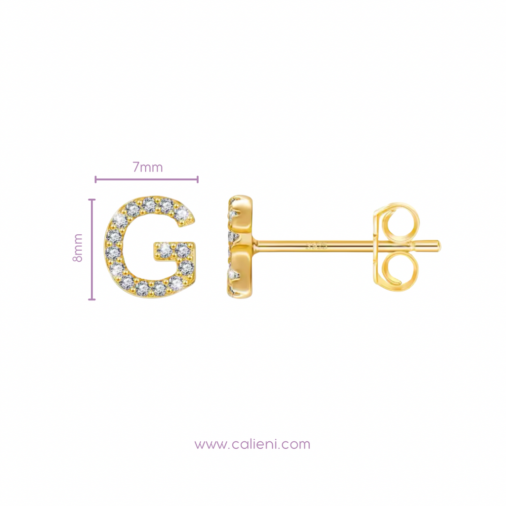 Brilliant Letters studs ~GOLD