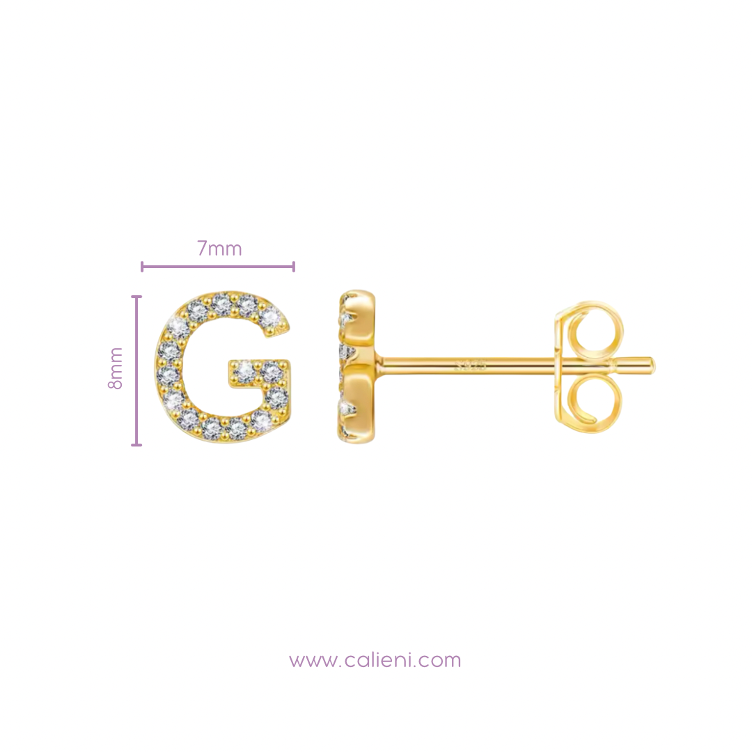 Brilliant Letters studs ~GOLD