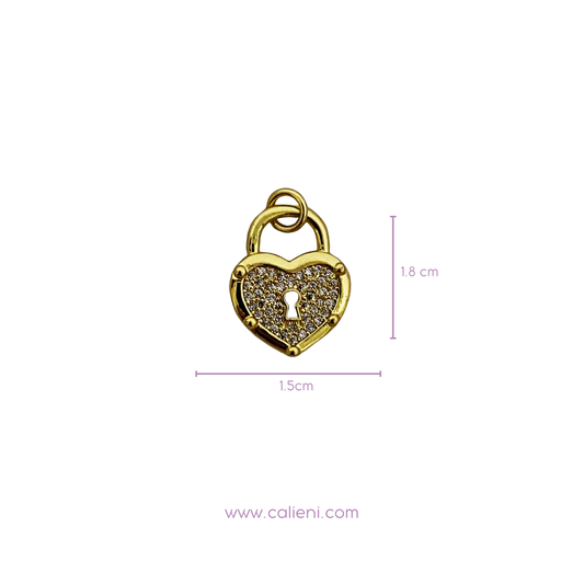 Locked heart charm