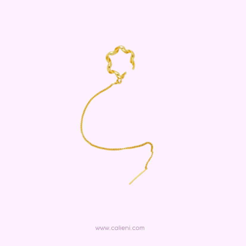 Curly Earcuff con cadena