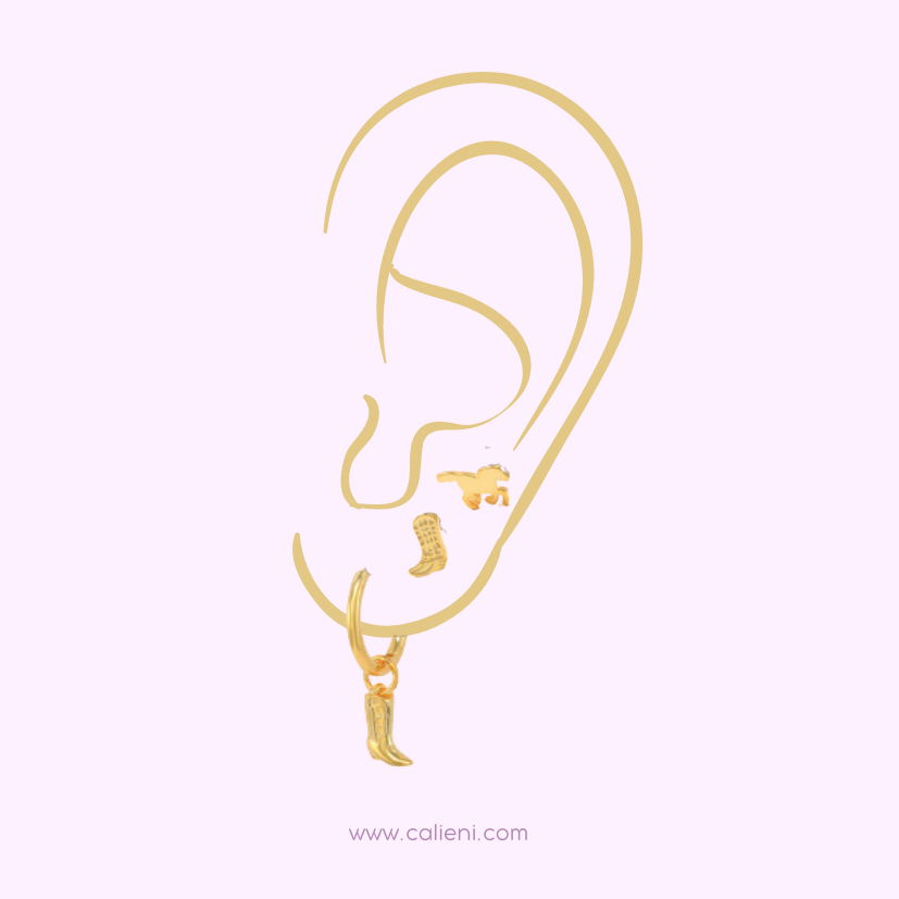 Golden Cowgirl Earparty set