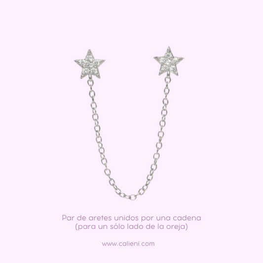 Stars Earrings with chain