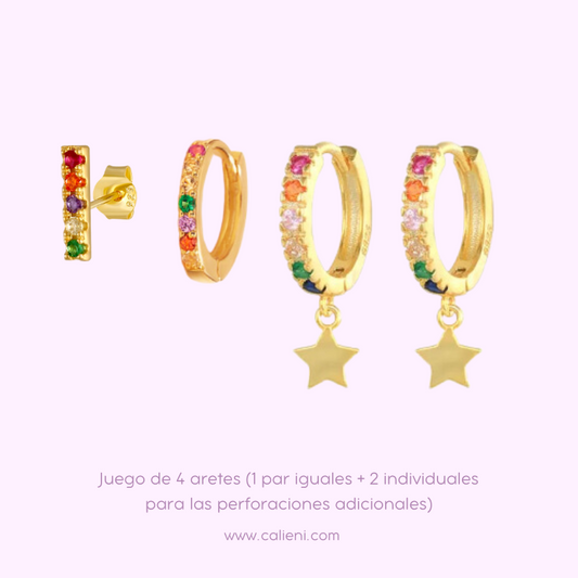 Multicolor Earring Party Set (Stars)