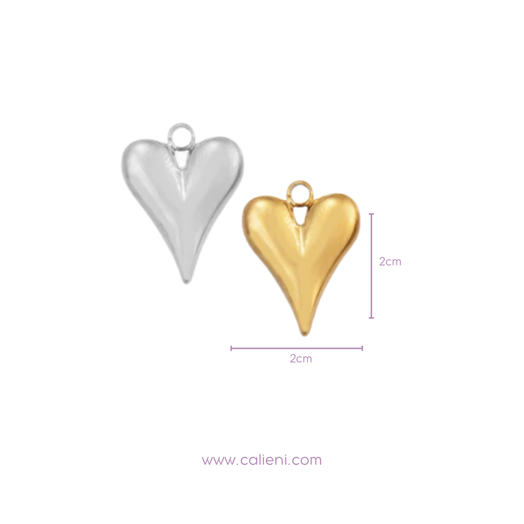 Corazón alargado (gold & silver)