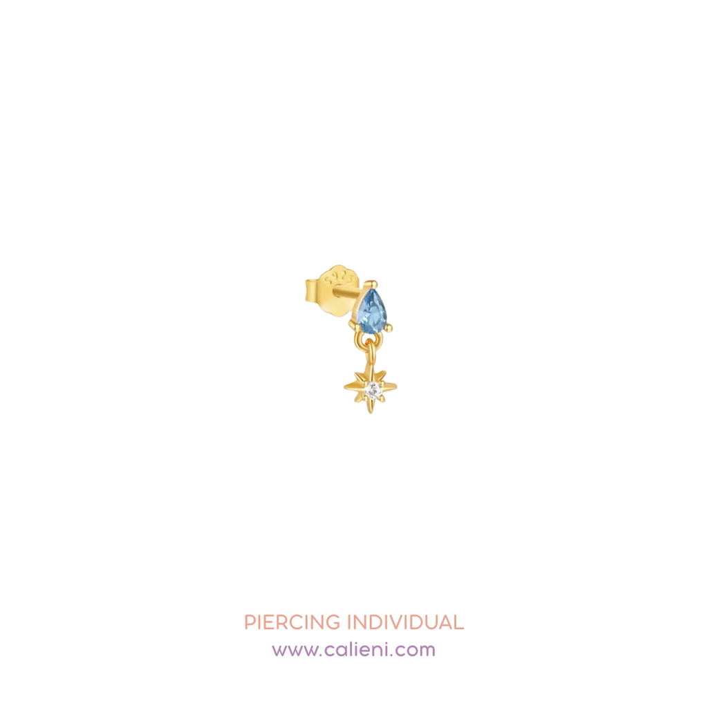 Sky blue individual piercings and huggies