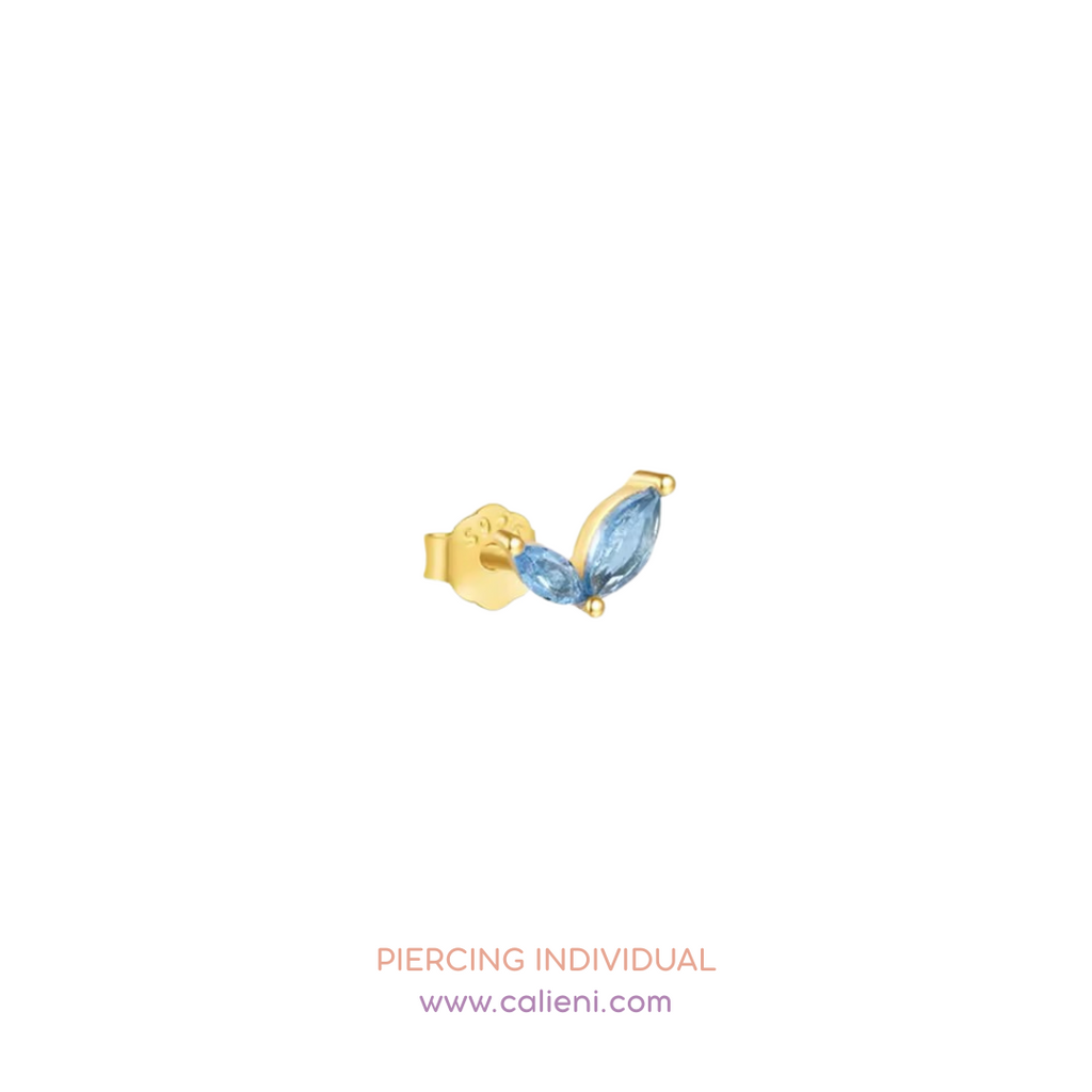 Sky blue individual piercings and huggies