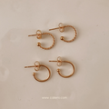 Mini open hoops - charm bar