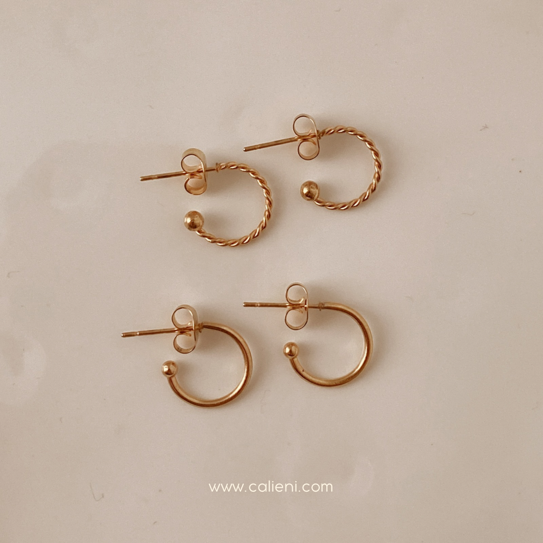 Mini open hoops - charm bar