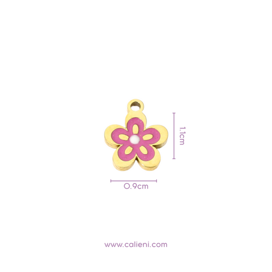 Pinky flower Charm