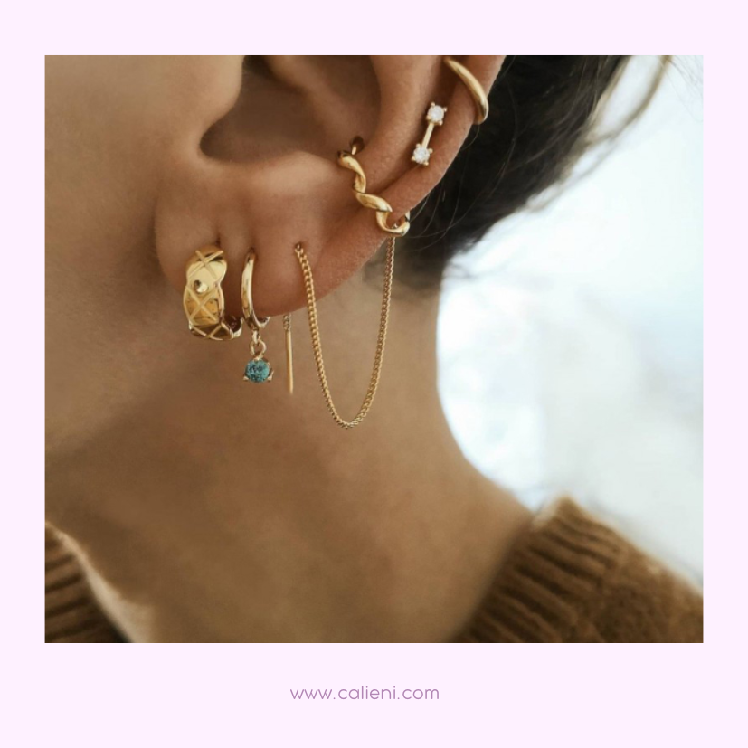 Curly Earcuff con cadena