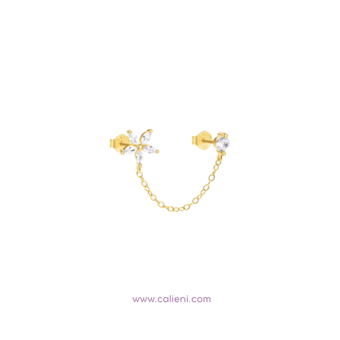 Flower Double Chain studs