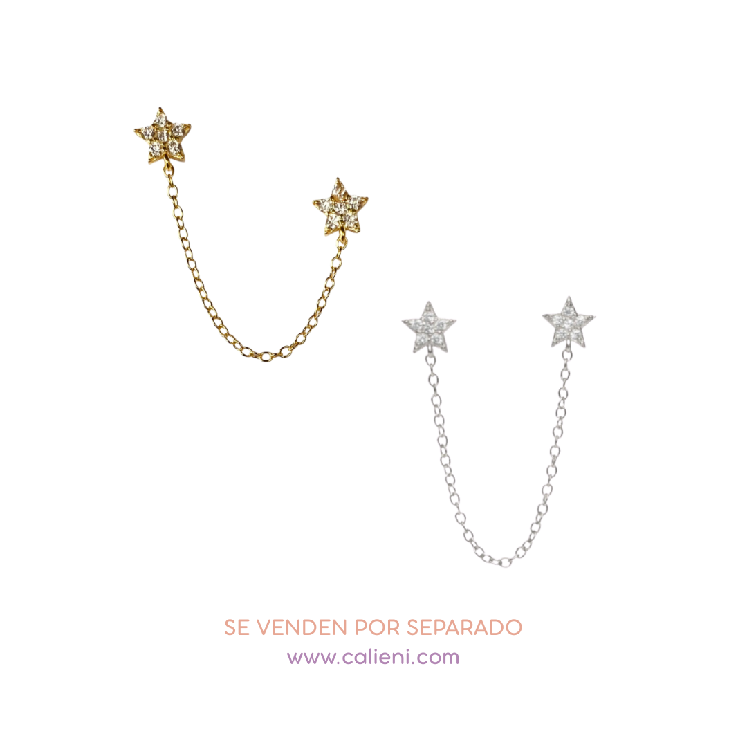 Stars Earrings with chain