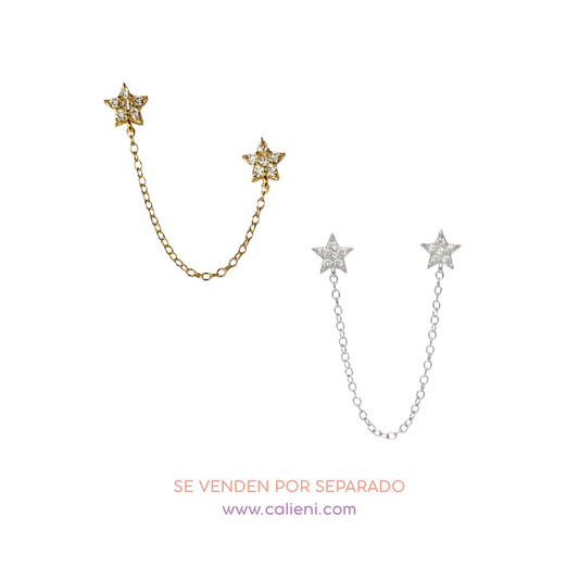 Stars Earrings with chain