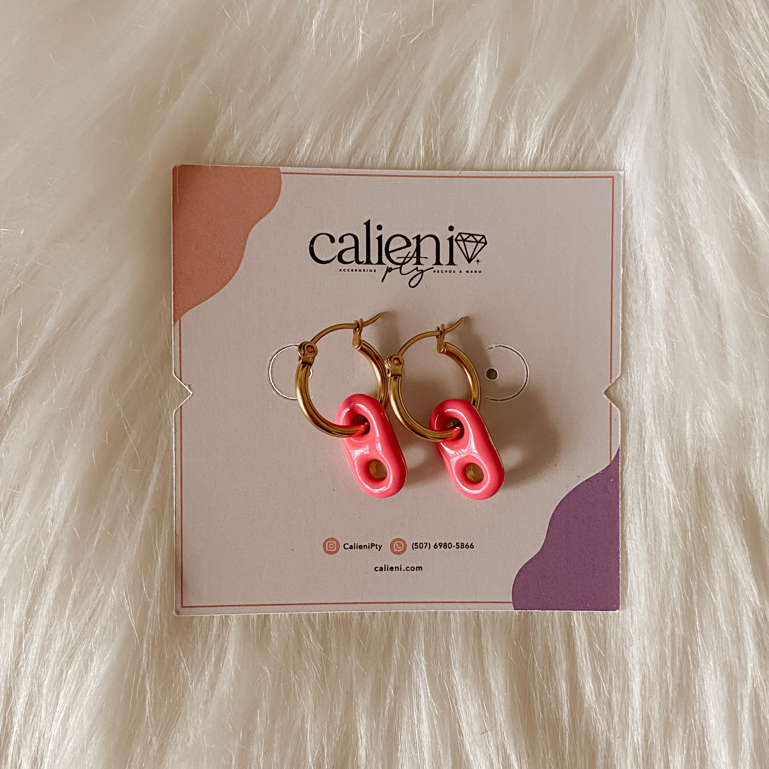 Pink link hoops