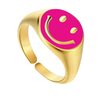 Smiley Enamel Ring
