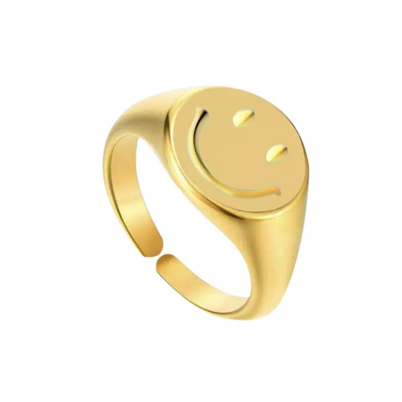 Smiley Enamel Ring