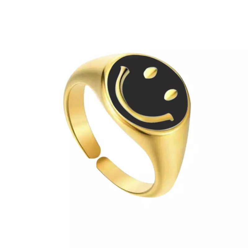 Smiley Enamel Ring