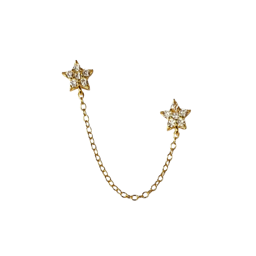 Stars Earrings with chain